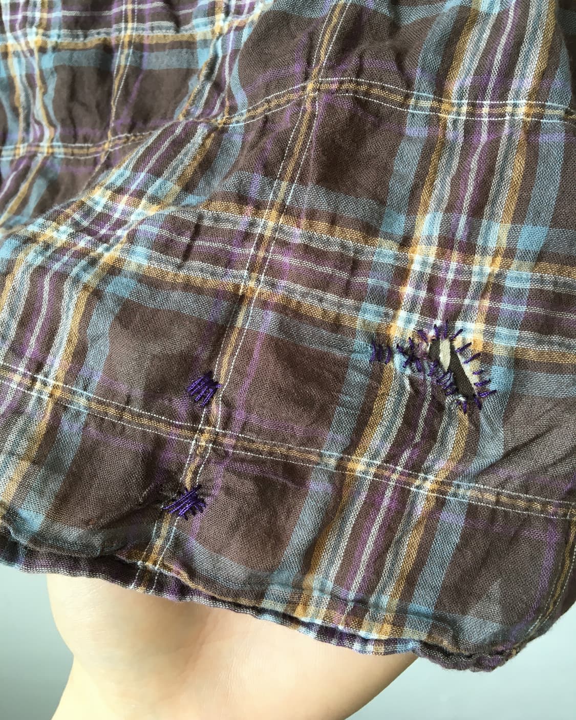 Pocket point check pattern blouse 상품이미지5