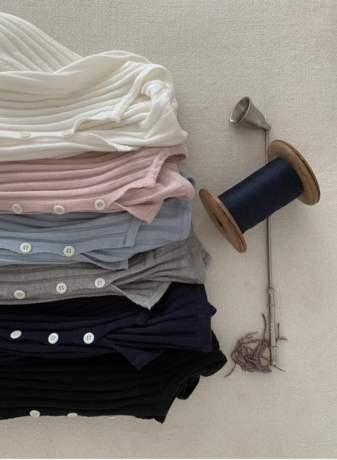 골지 브이넥 가디건 상품이미지5