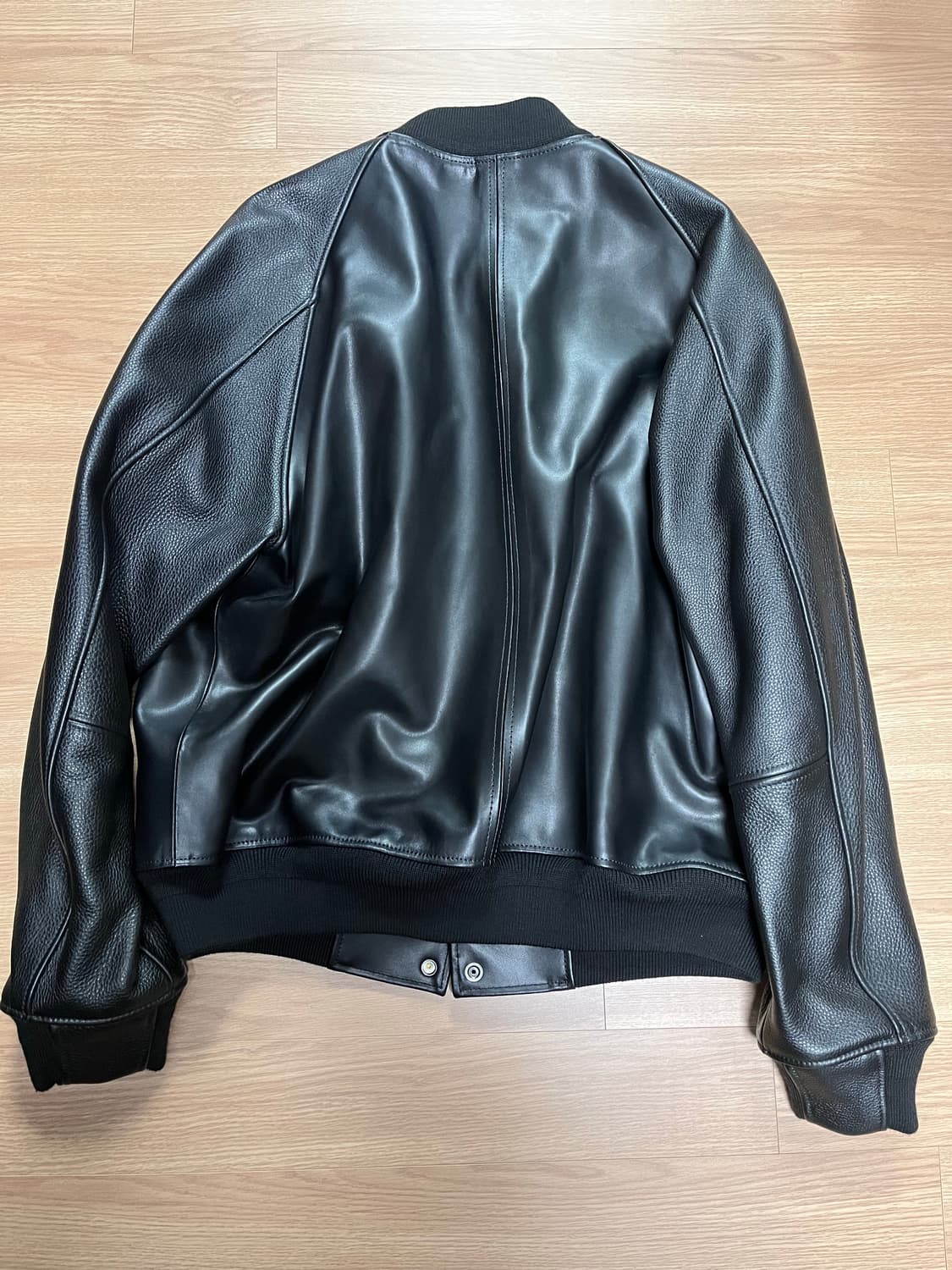 글린파크 바시티 레더 자켓 블랙 XL 상품이미지6