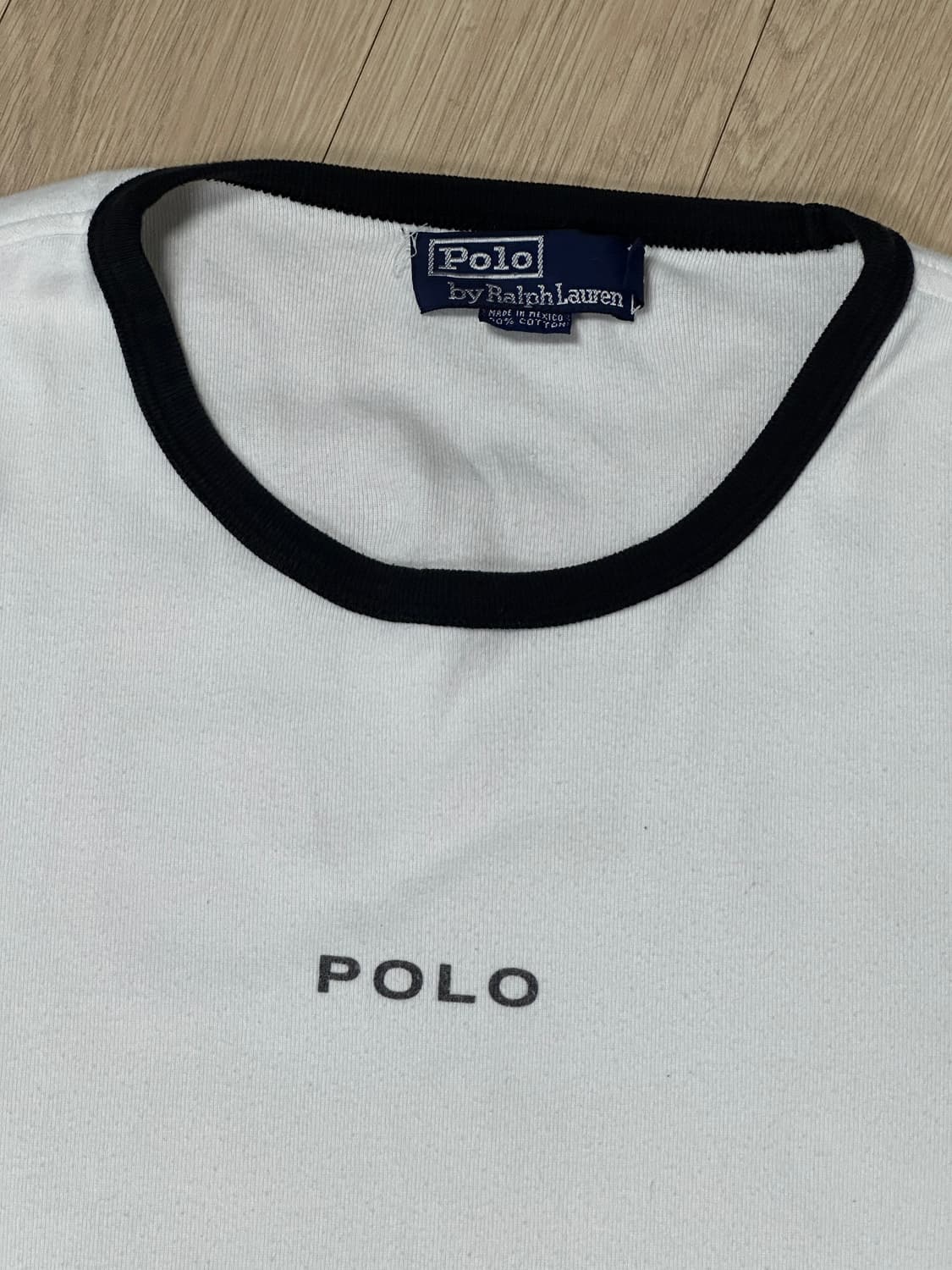 90s 싱글스티치 폴로 링거 티셔츠 (XL) 상품이미지2