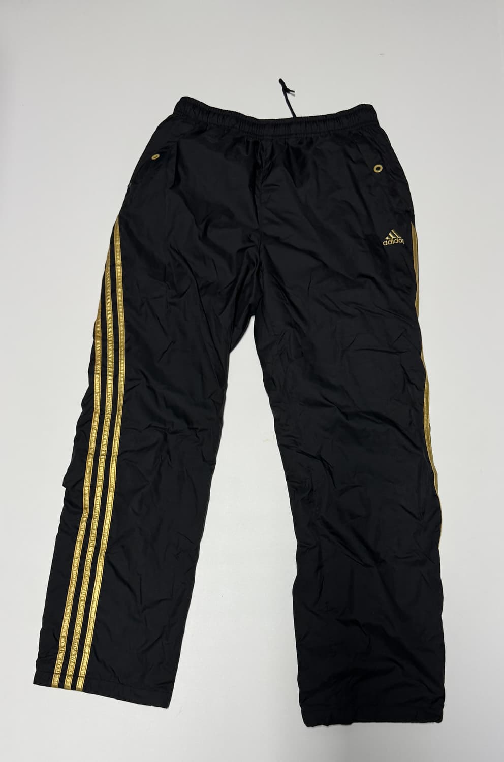 아디다스 올드스쿨 블랙 골드 트레이닝 와이드 트랙팬츠 L 상품이미지1