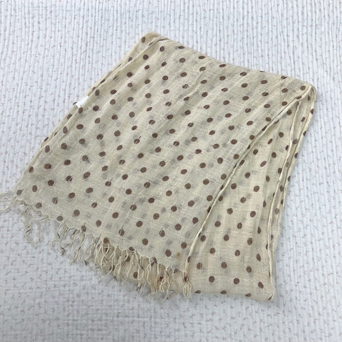 JPN/ 레몬버터스카프 도트스카프 땡땡이스카프 브라운스카프 상품이미지5