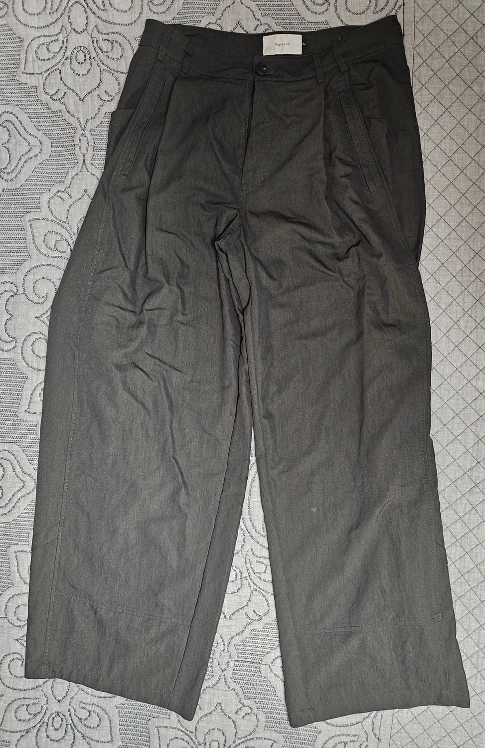 [2] 비긴202 나이코마 투턱 팬츠 차콜 브라운 상품이미지2