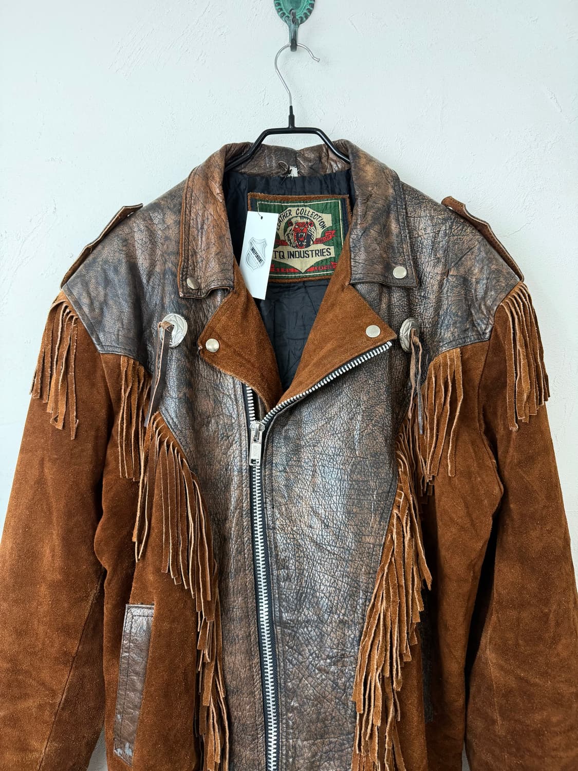 80s 빈티지 웨스턴 프린지 레더 자켓 상품이미지2