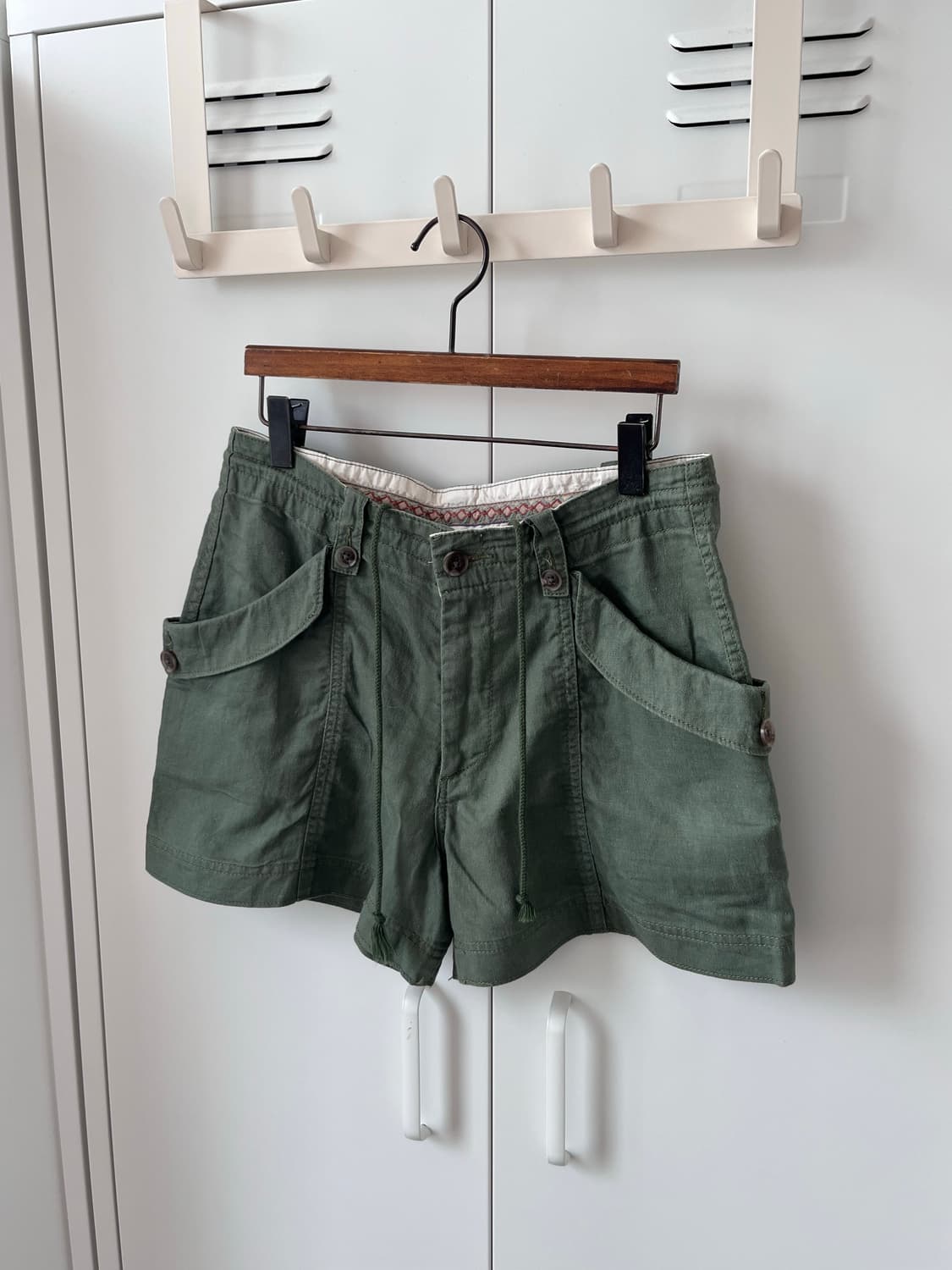 Archives 카키 포켓 카고 팬츠 반바지 상품이미지1