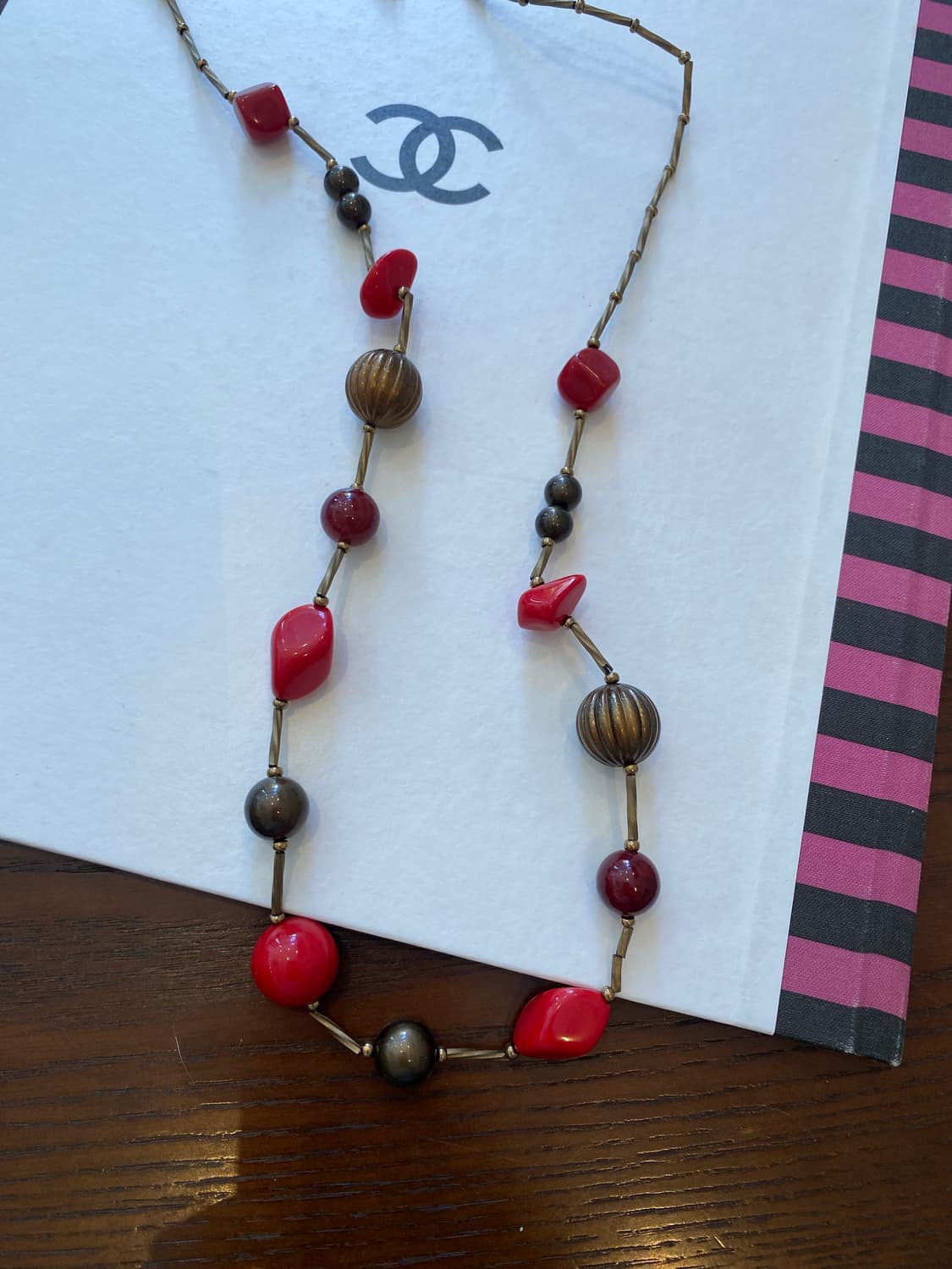 빈티지 레드 롱 레이어드 목걸이 상품이미지5