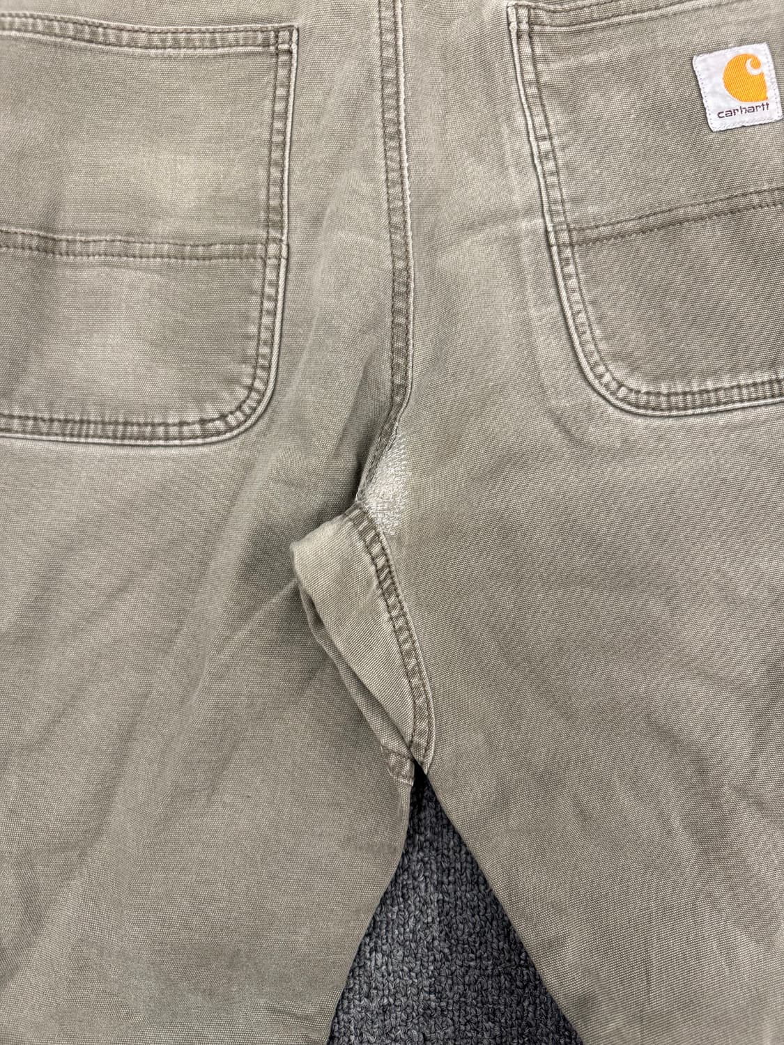 36)칼하트 빈티지 모스그린 더블니 워크팬츠 상품이미지10