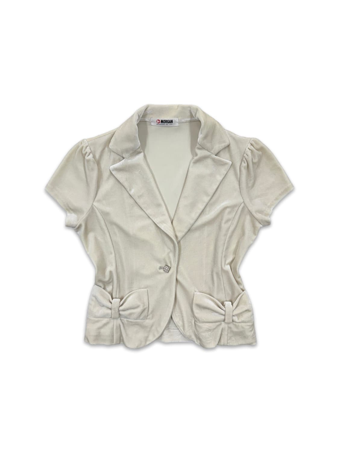 빈티지 러블리 리본 캡소매 벨벳 자켓 상품이미지1