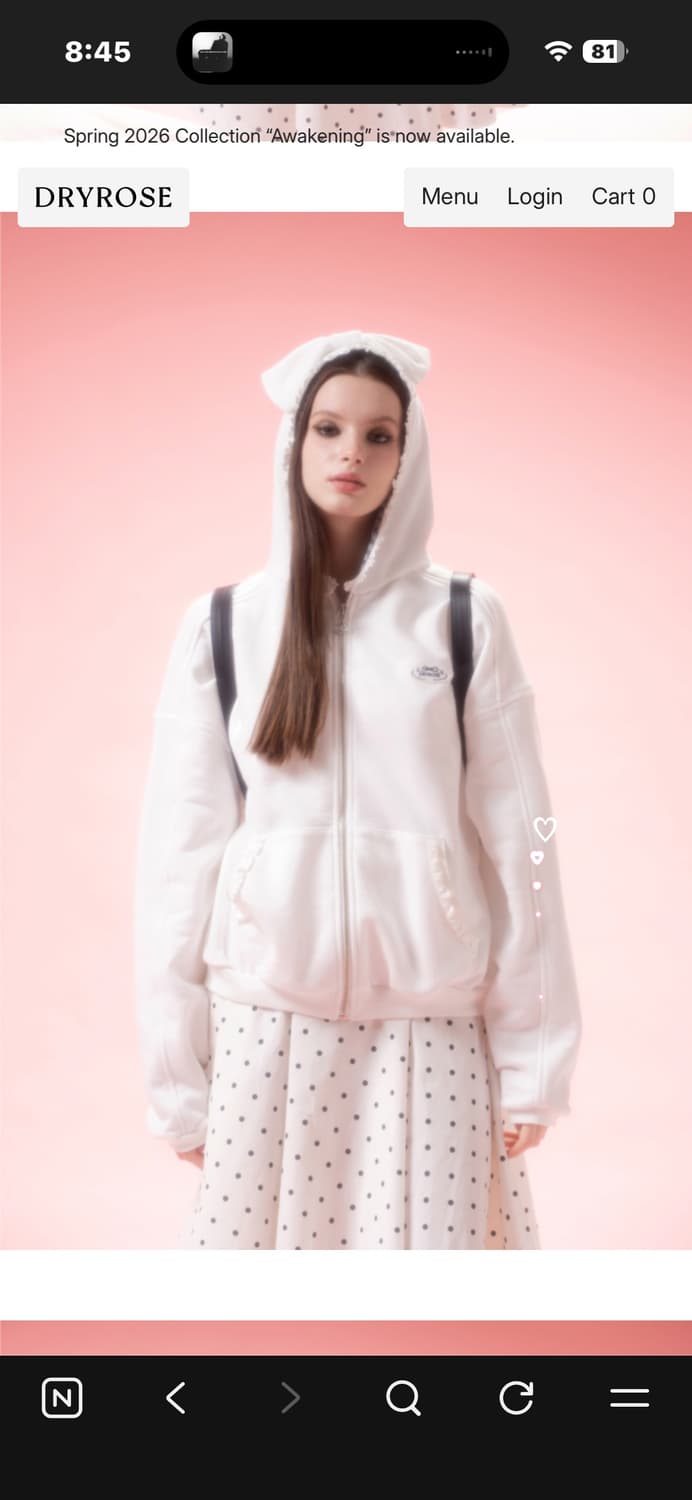 드라이로즈 빅리본 후디 후드집업 상품이미지2