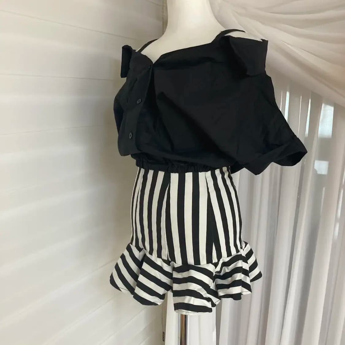 머메이드 스커트, 오프숄더 블라우스 상품이미지2