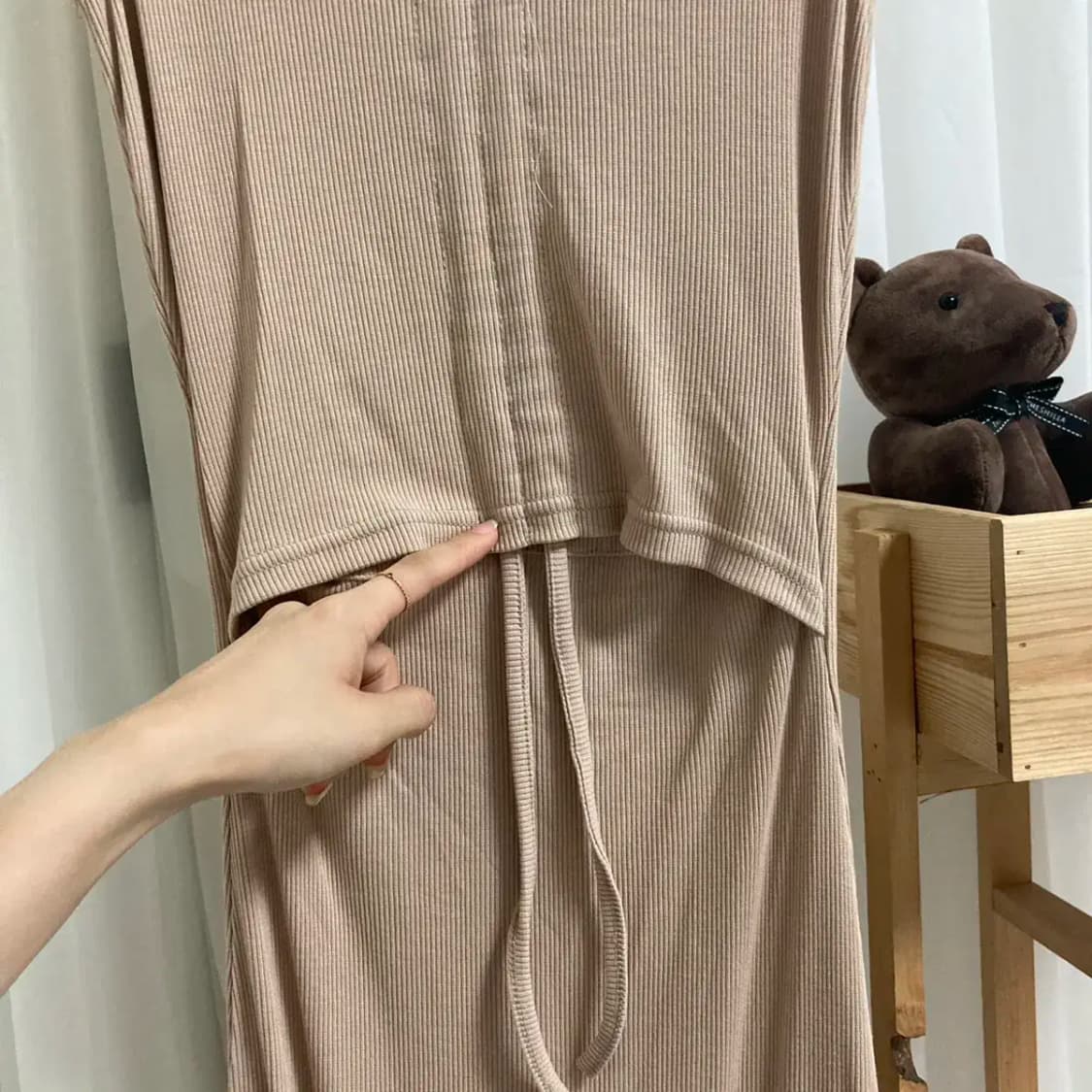 골지 민소매 롱 원피스 상품이미지4