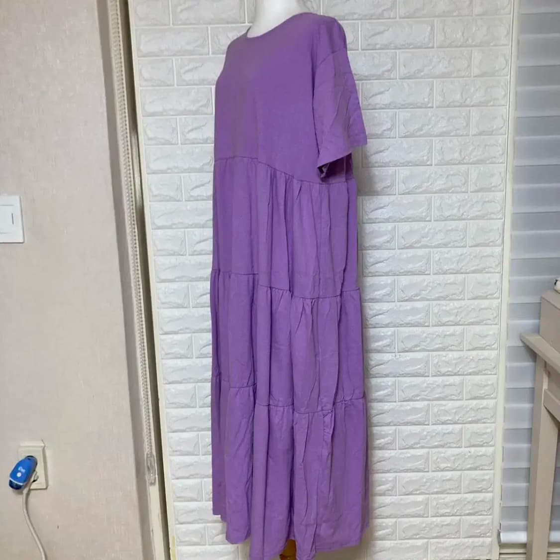 반팔 면 캉캉 롱원피스 상품이미지2
