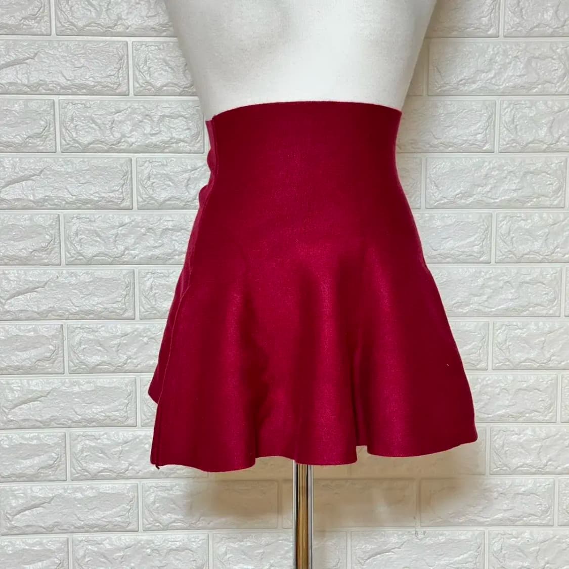 허리딱붙 a라인 니트 스커트 체크 스커트 밴딩스커트 상품이미지7