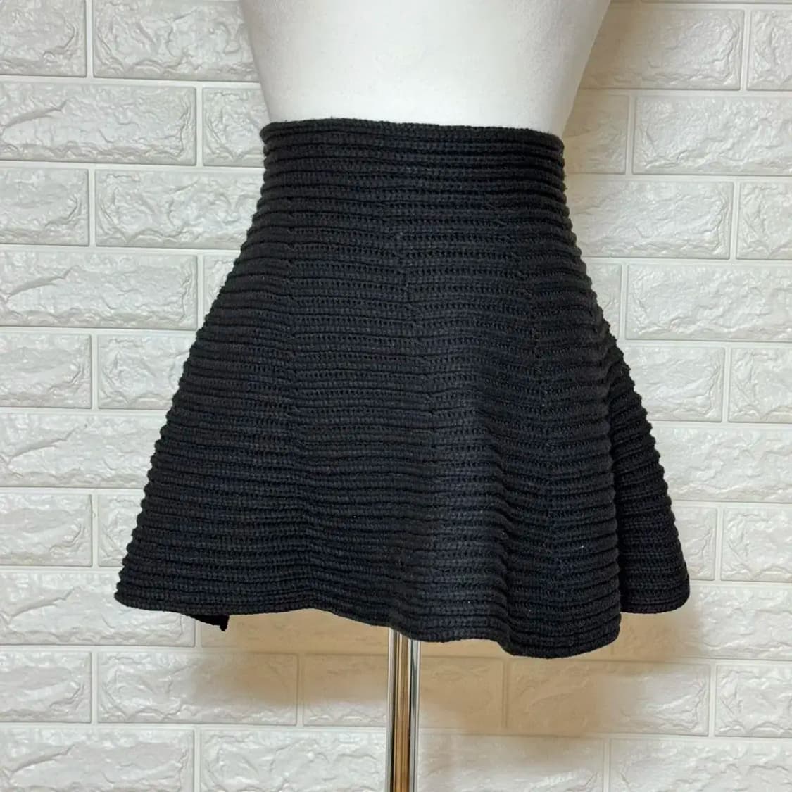 허리딱붙 a라인 니트 스커트 체크 스커트 밴딩스커트 상품이미지8