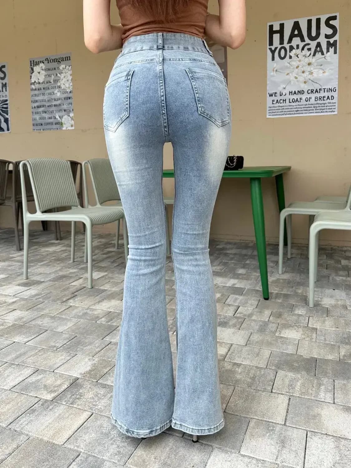 버튼 포켓 롱부츠컷 청바지 상품이미지2