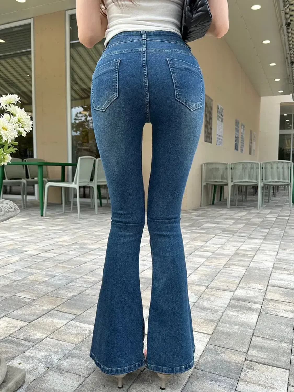 버튼 포켓 롱부츠컷 청바지 상품이미지4