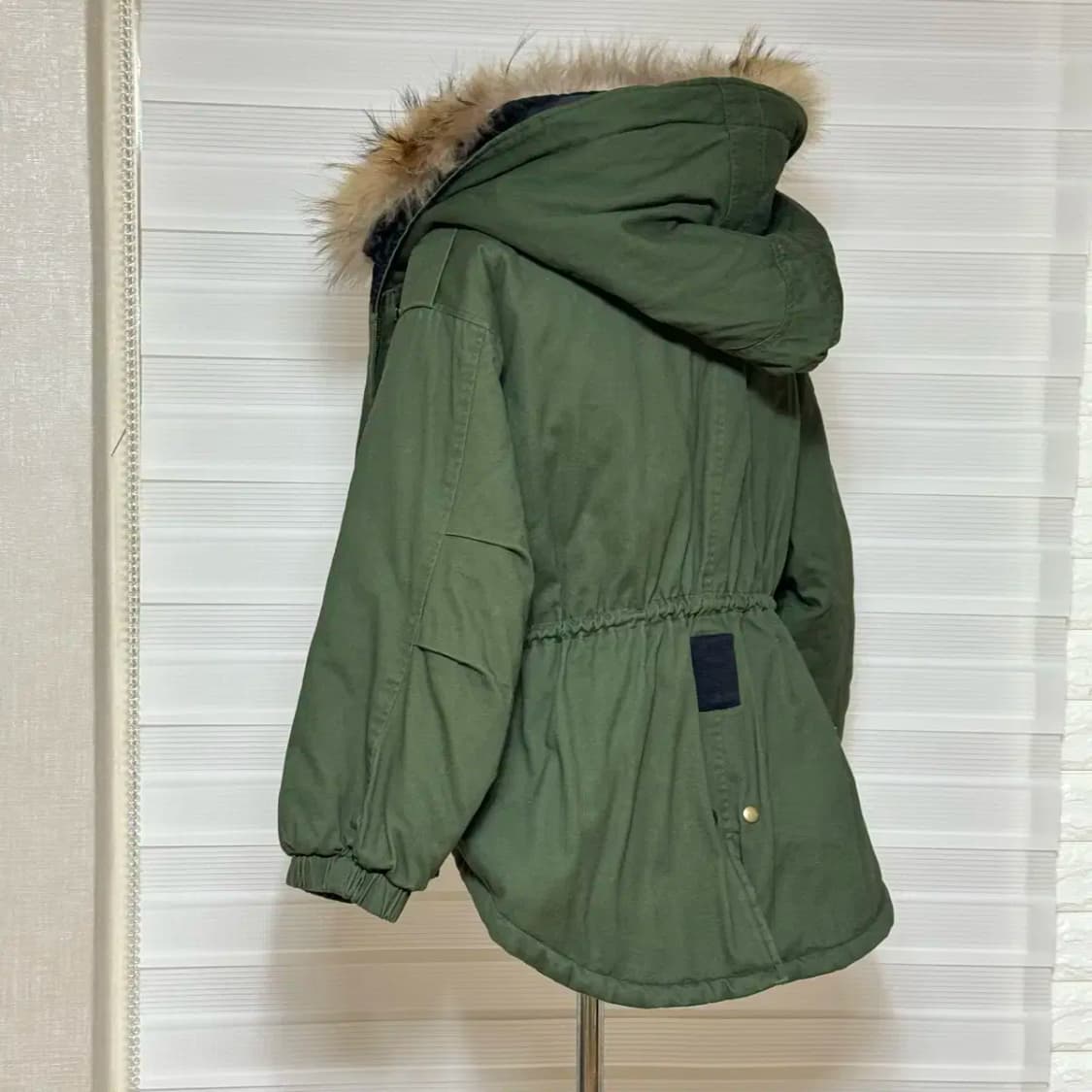 카키 털 야상 점퍼 누빔 패딩 상품이미지3