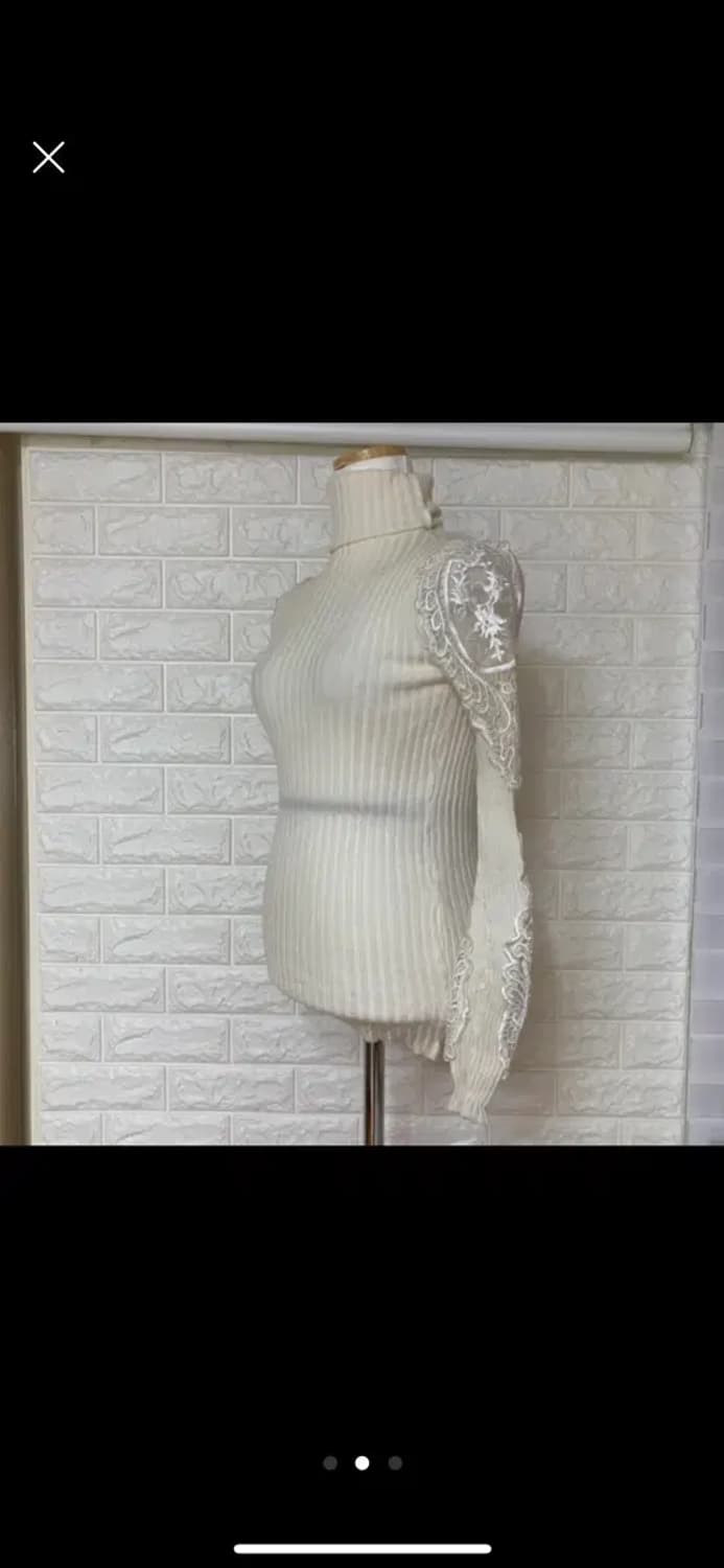 목폴라 레이스 골지 기본 긴팔티 상품이미지2