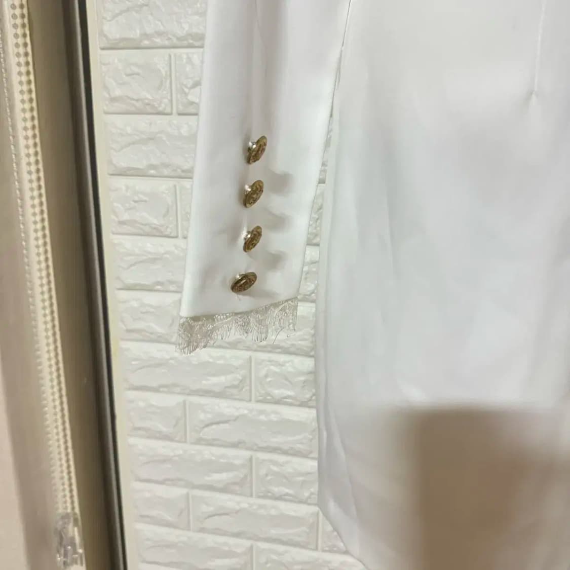 시스루 레이스 더블 단추 자켓 원피스 스몰 상품이미지4