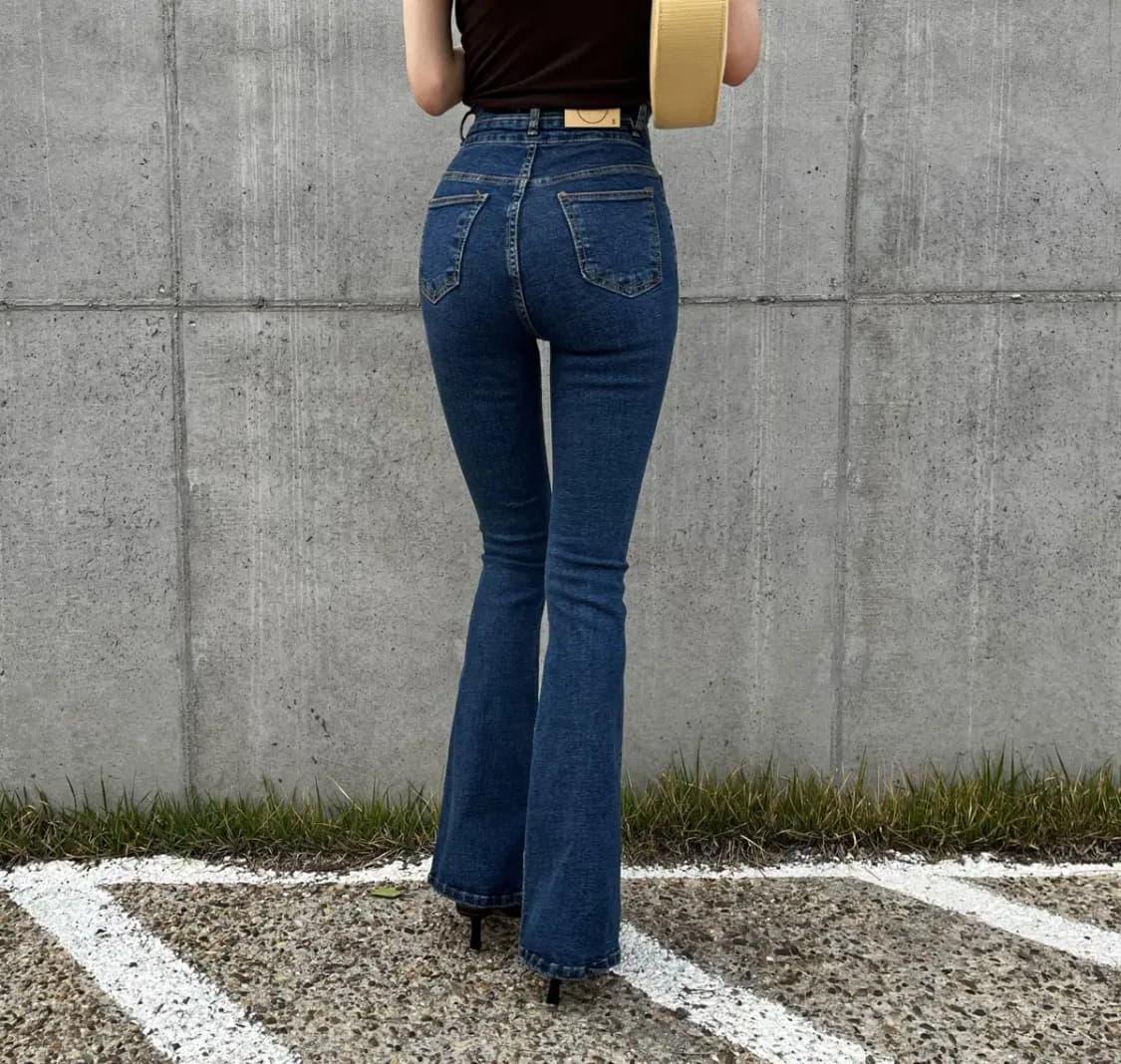 매그놀리아 언발 투버튼 롱 부츠컷 청바지 s 진청 상품이미지2