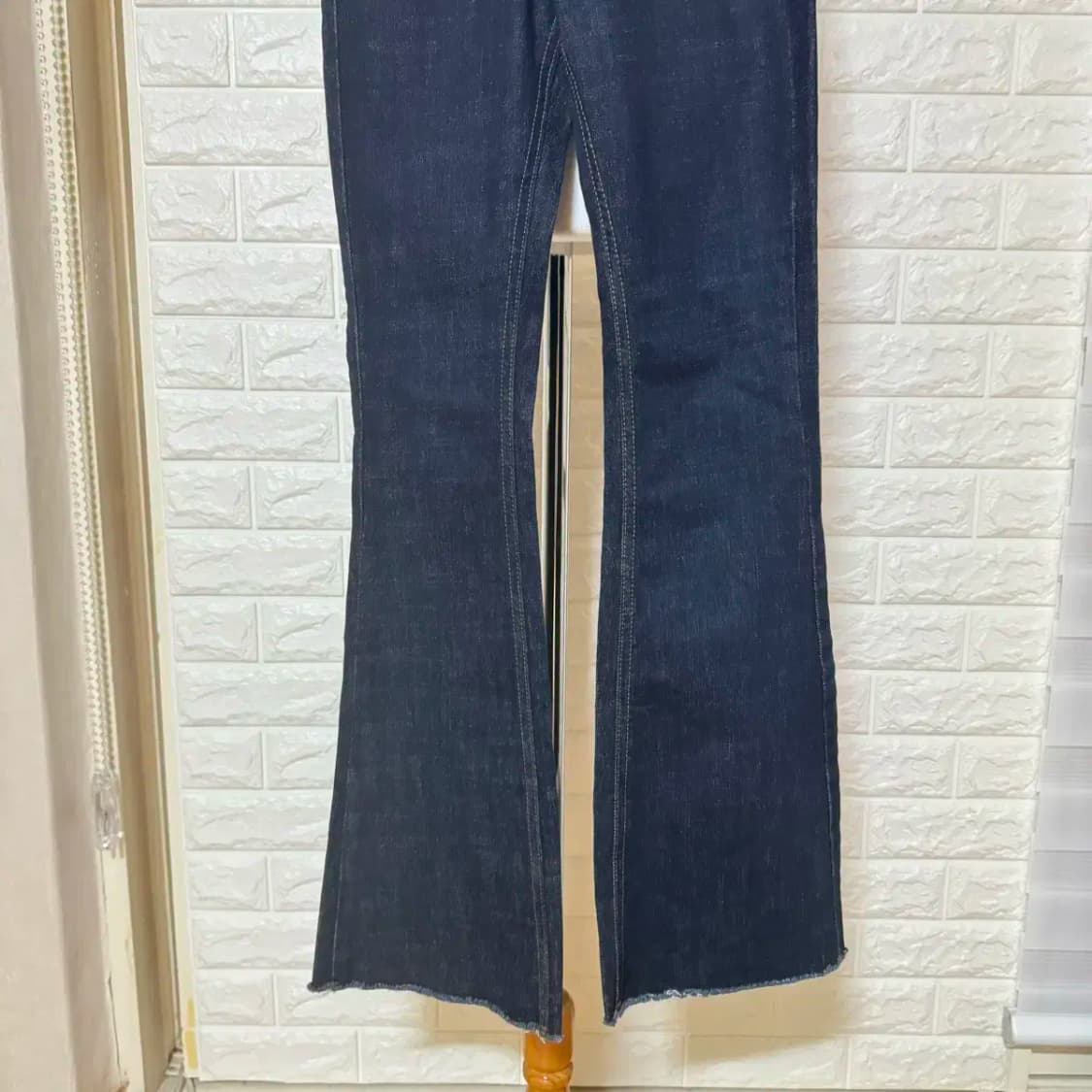 생지 투버튼 롱 부츠컷 청바지 s 상품이미지3