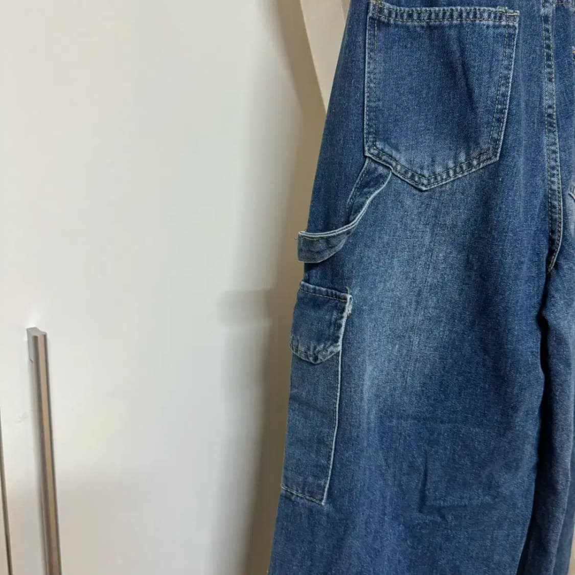 스트링 카고 와이드 롱 청바지 상품이미지8