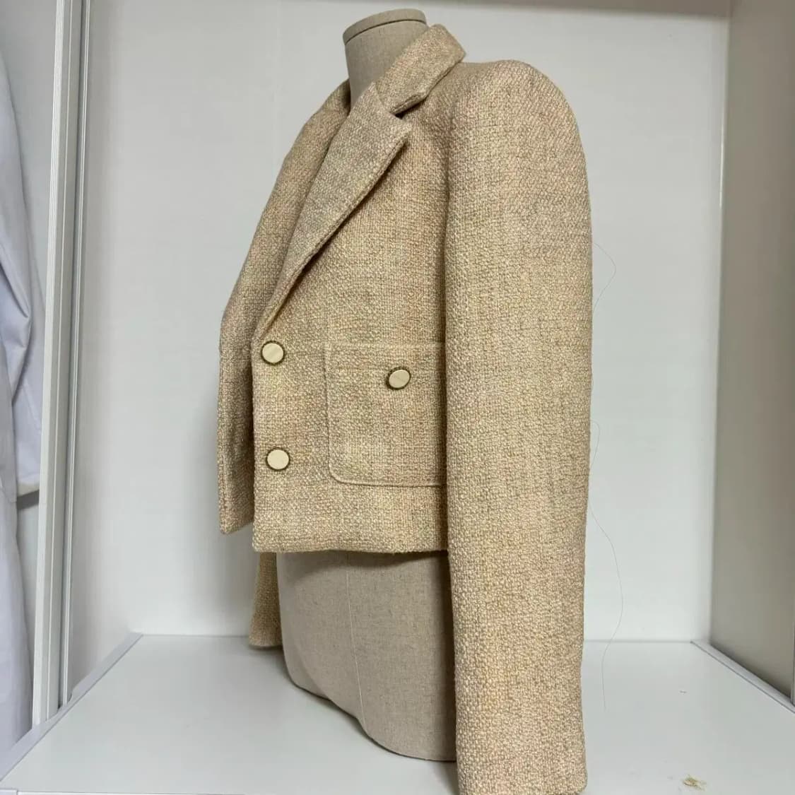 트위드 크롭 베이지 자켓 상품이미지4