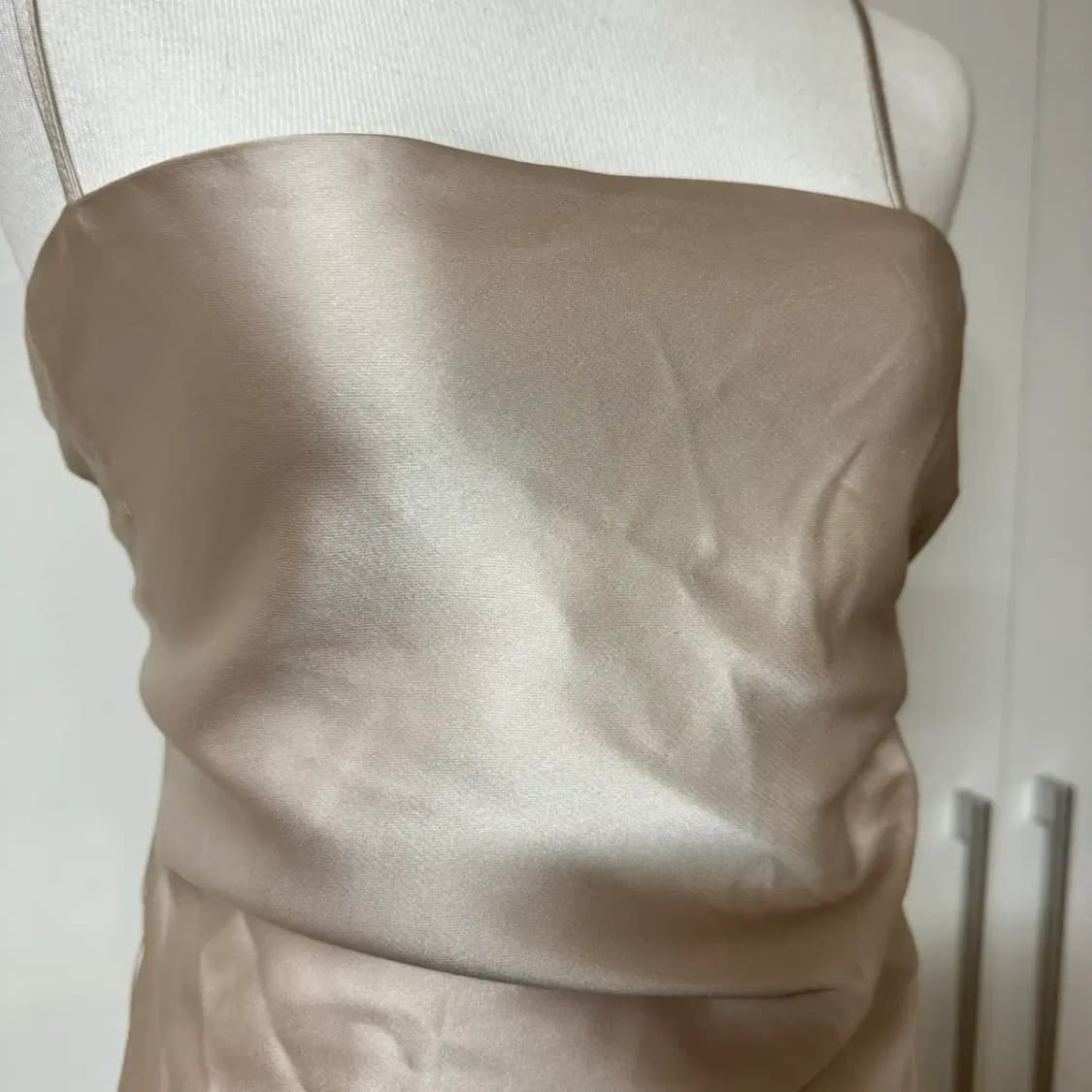 새틴 나시 셔링 롱 트임 슬립 원피스 상품이미지7