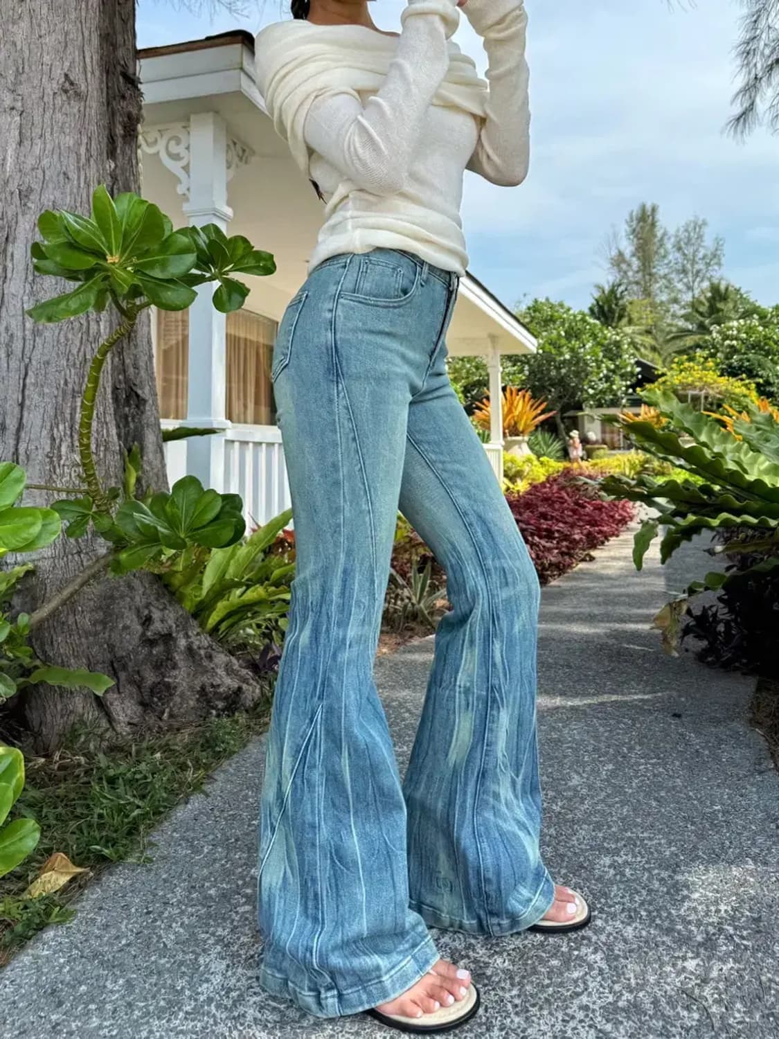 워싱 롱 부츠컷 청바지 s(26-7) 상품이미지3