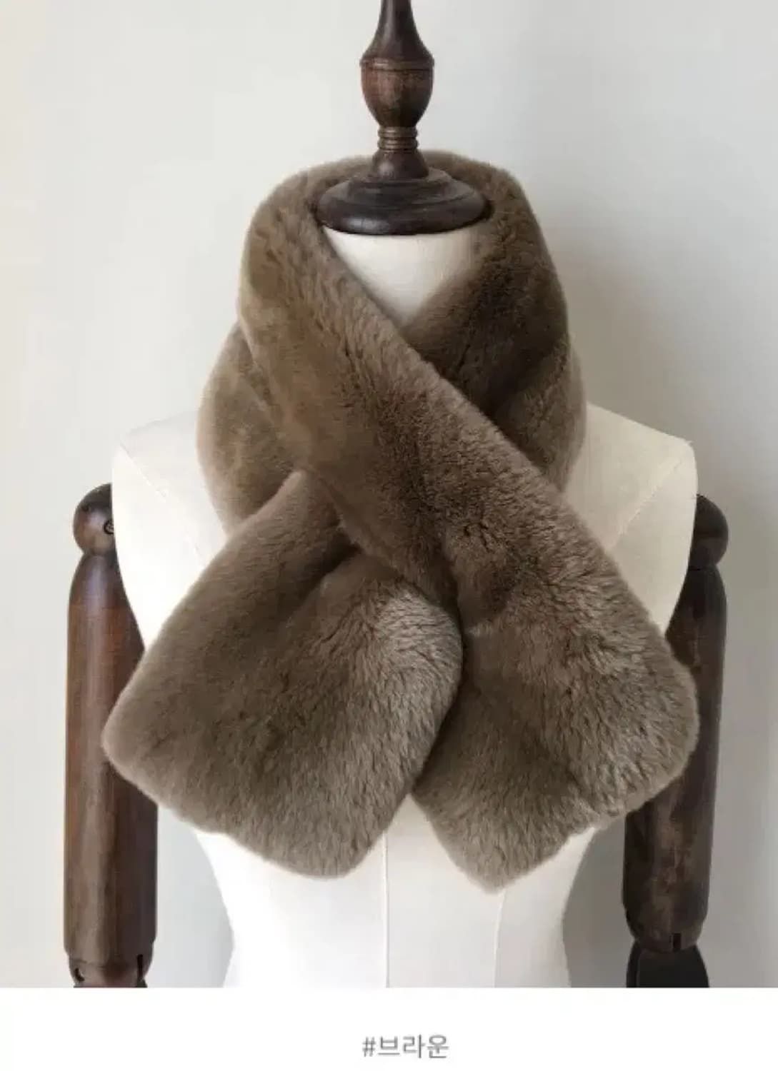 페이크퍼 홀 머플러 목도리 아이보리 베이지 브라운 블랙 4컬러있음 상품이미지3