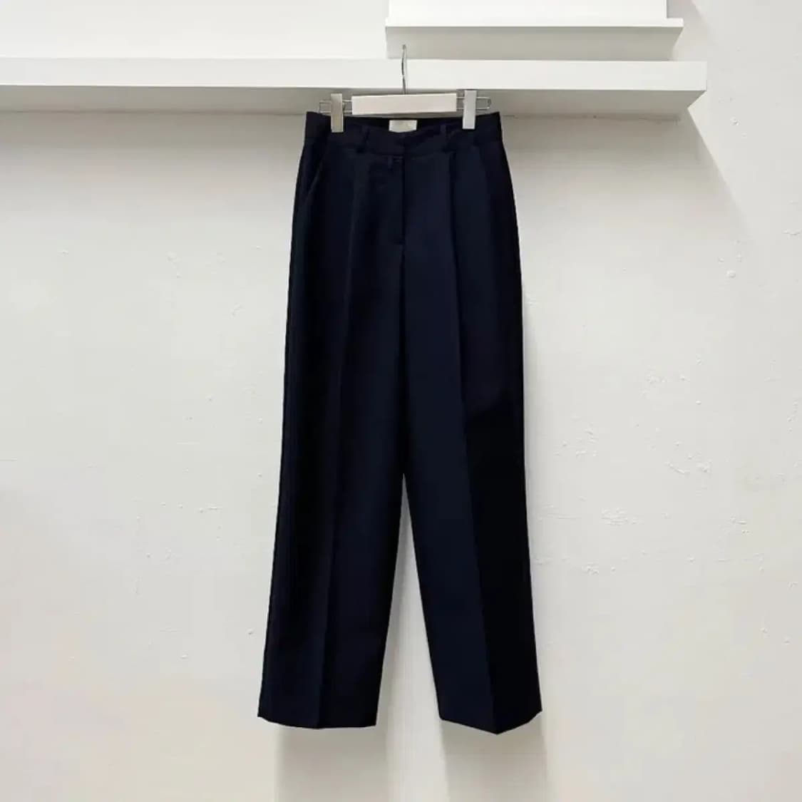 와이드 롱 슬랙스 스몰 네이비 상품이미지4