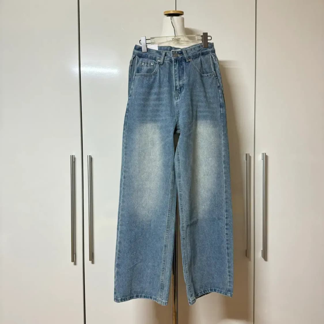 x사이드 핀턱 워싱 와이드 청바지 데님 팬츠 택있음 상품이미지2