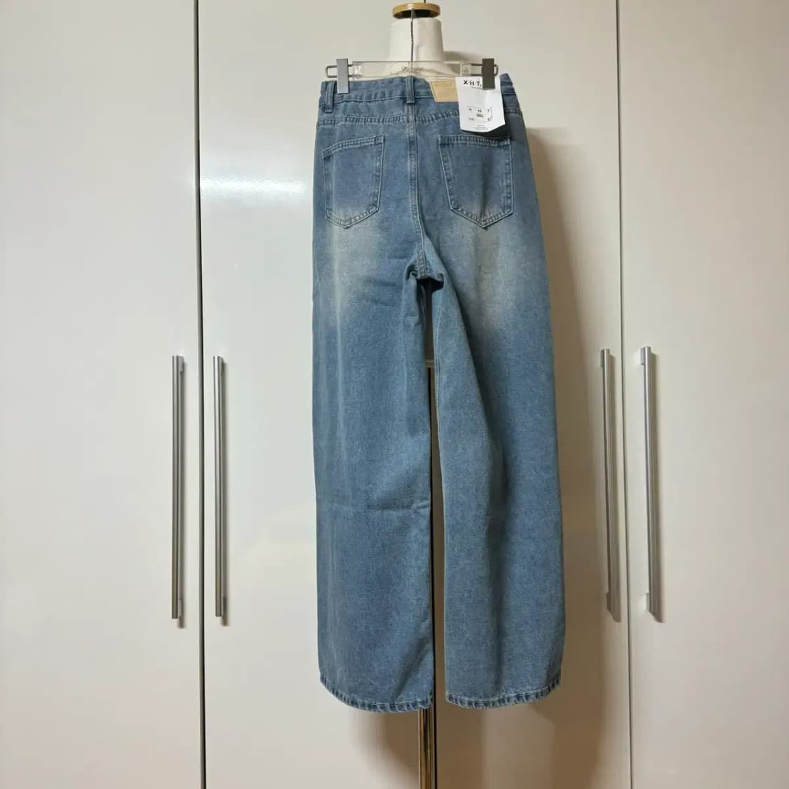 x사이드 핀턱 워싱 와이드 청바지 데님 팬츠 택있음 상품이미지6