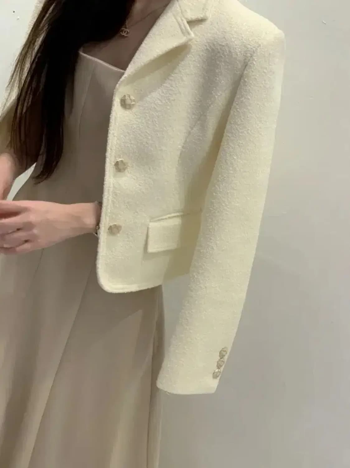 울 트위드 자켓 아이보리 13만원대 고퀄 상품이미지4
