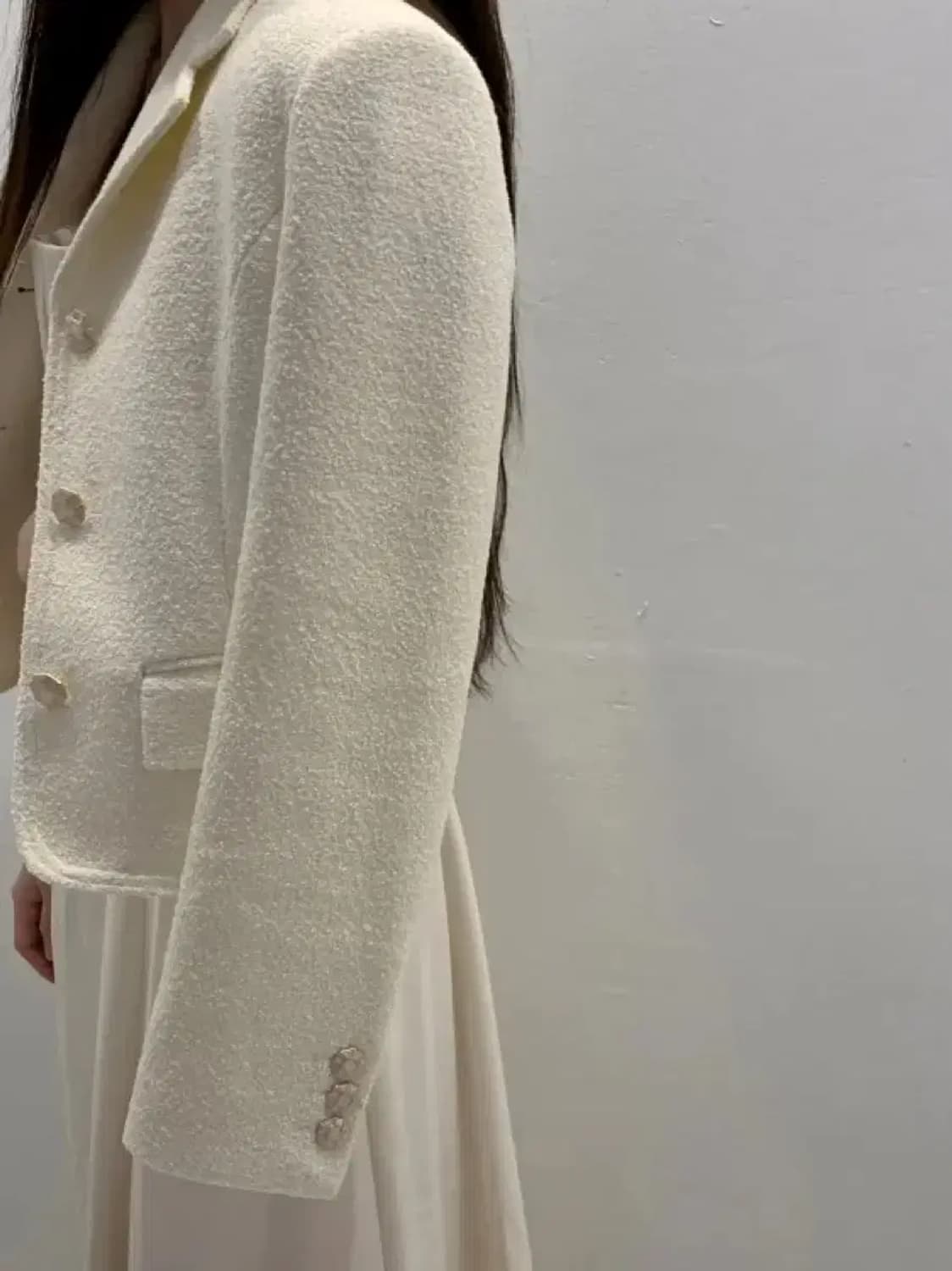 울 트위드 자켓 아이보리 13만원대 고퀄 상품이미지6