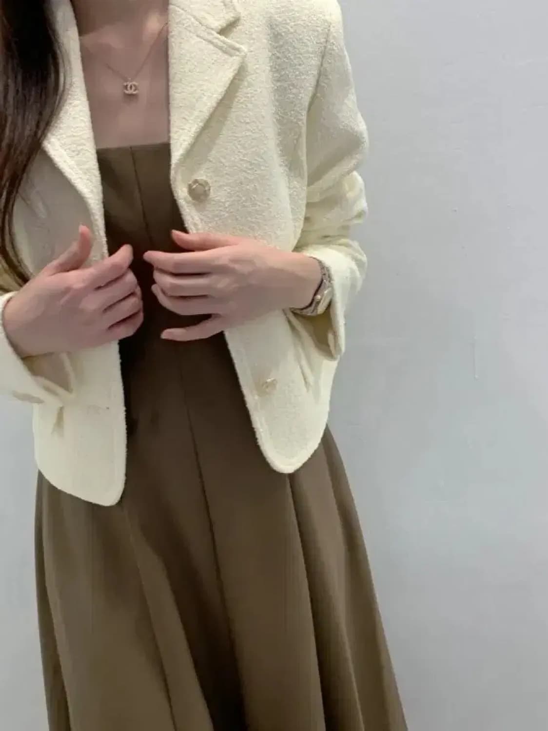 울 트위드 자켓 아이보리 13만원대 고퀄 상품이미지7