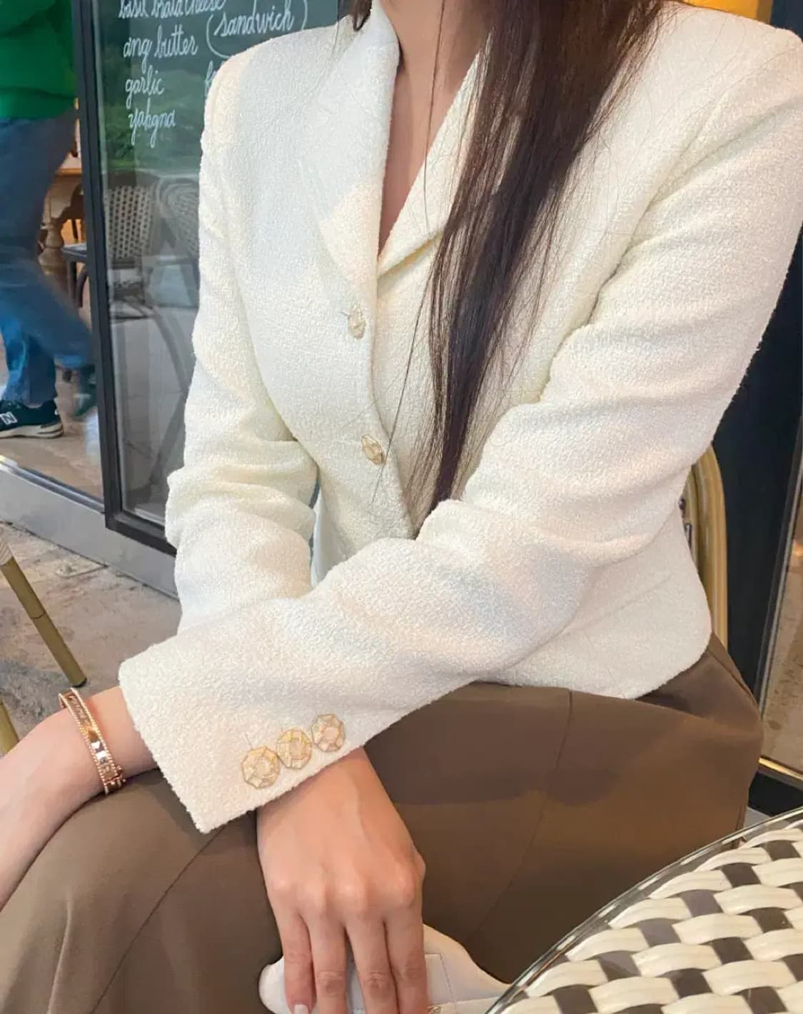 울 트위드 자켓 아이보리 13만원대 고퀄 상품이미지9