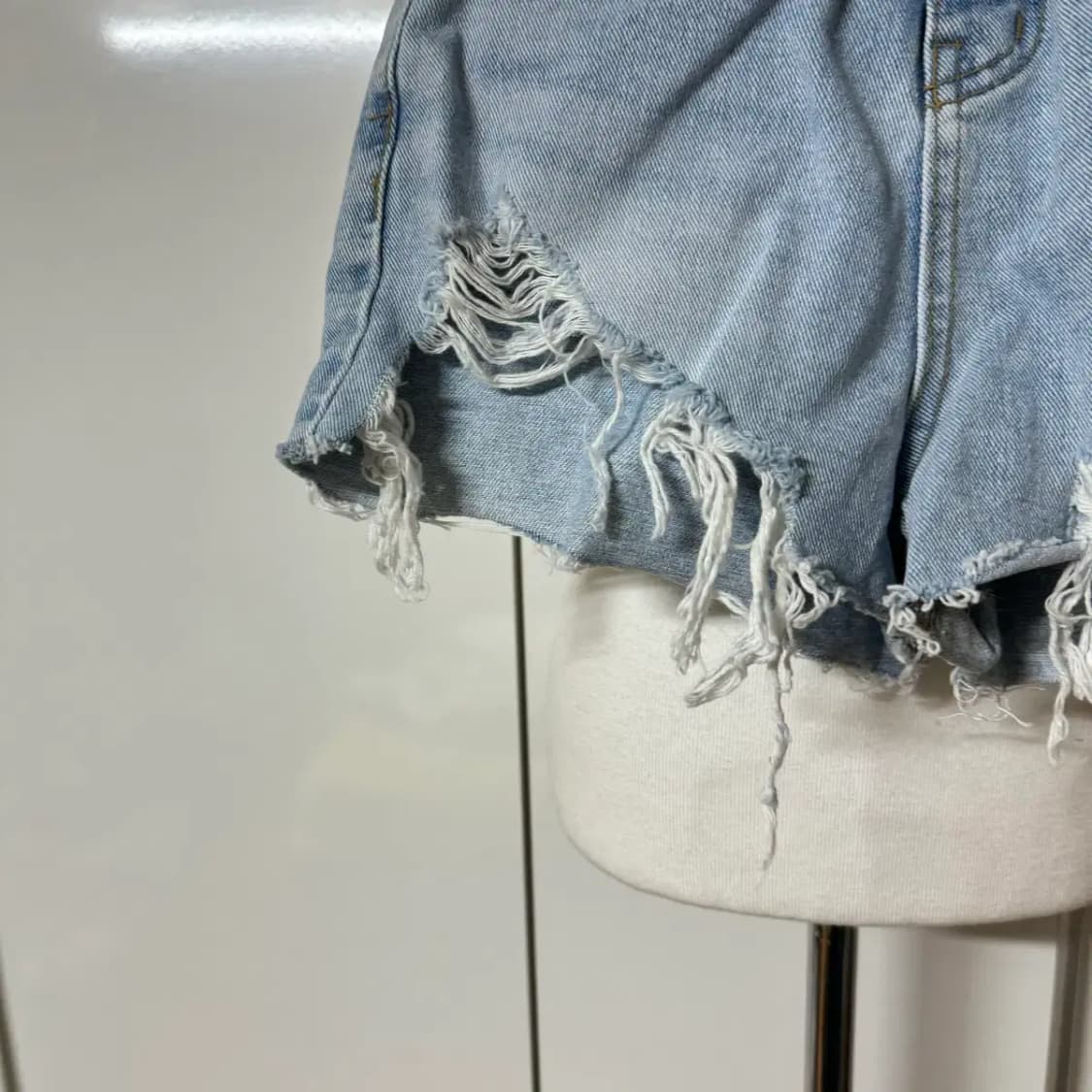 택ㅇ)허리쏙 포크레인진 청반바지 핫팬츠 데님 숏팬츠 하이웨스트 상품이미지2