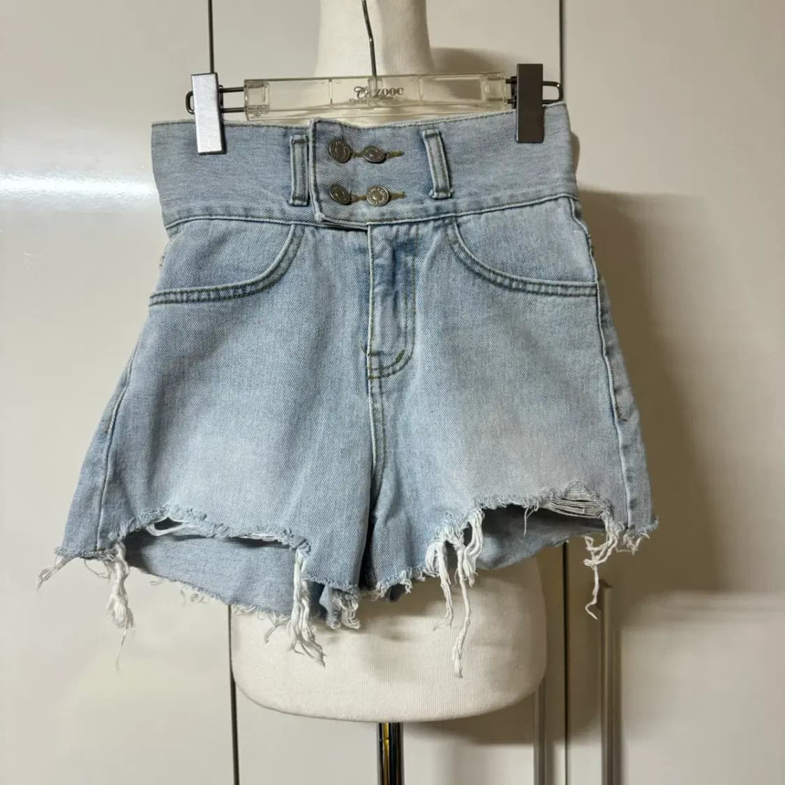 하이웨스트 데님 반바지 숏팬츠 핫팬츠 s 포버튼 상품이미지1