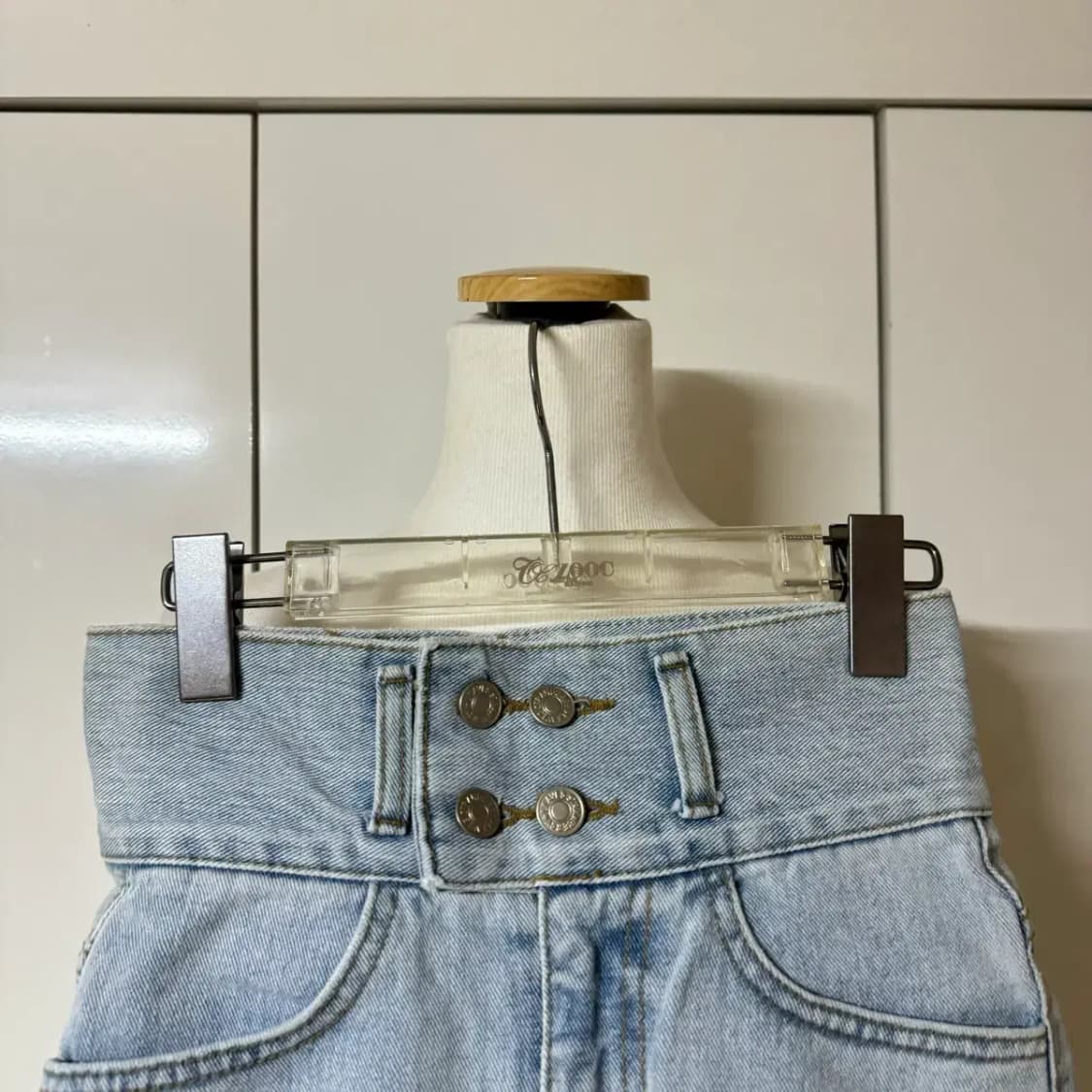 하이웨스트 데님 반바지 숏팬츠 핫팬츠 s 포버튼 상품이미지2