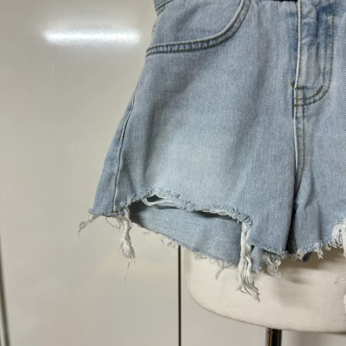 하이웨스트 데님 반바지 숏팬츠 핫팬츠 s 포버튼 상품이미지3