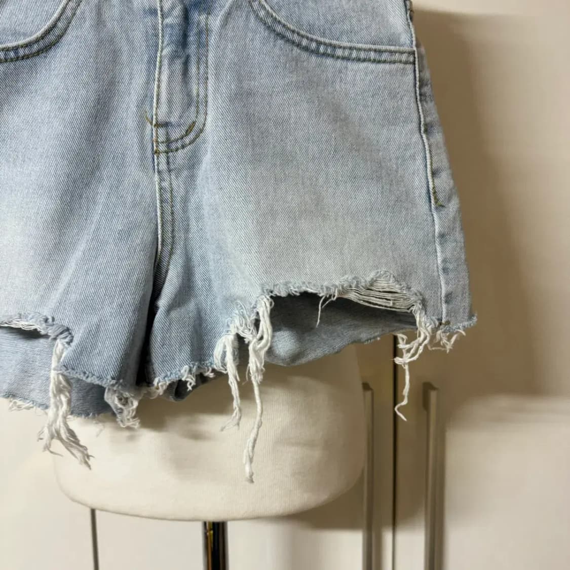 하이웨스트 데님 반바지 숏팬츠 핫팬츠 s 포버튼 상품이미지4