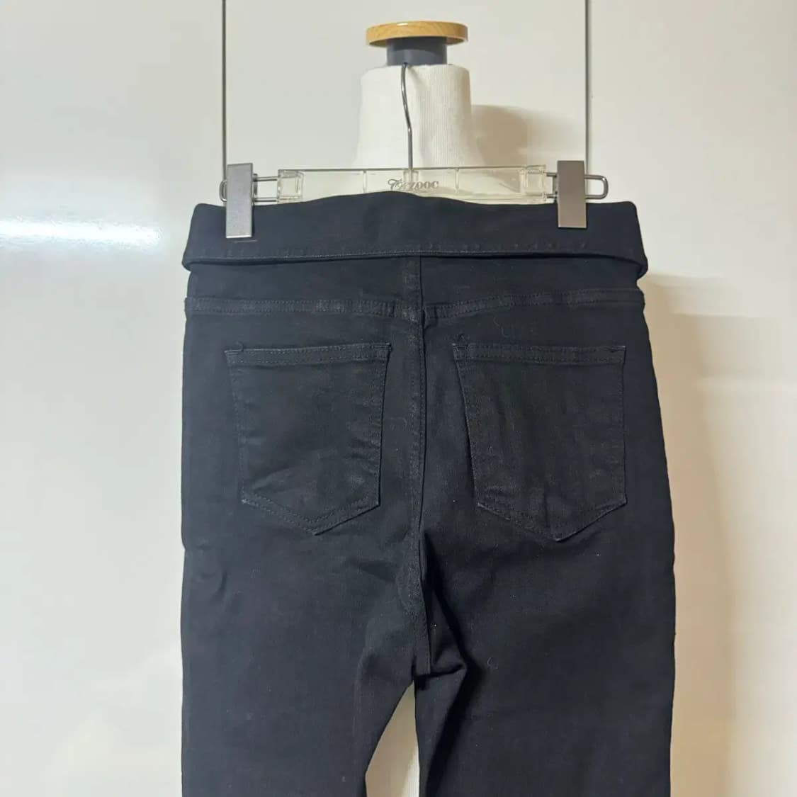 제이캣 카라 사선 단추 스키니진 s 흑청 데님 상품이미지4