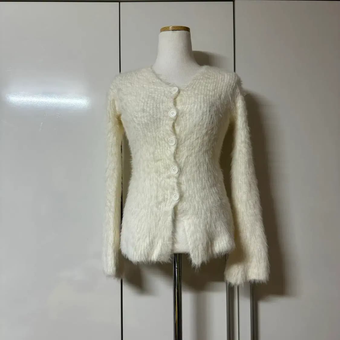 페이크 앙고라 니트 가디건 상품이미지2