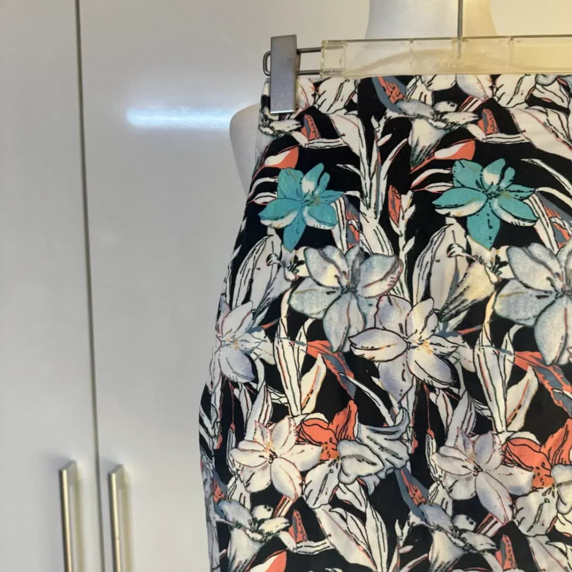 플라워 꽃무늬 지퍼 미니스커트 s 허리딱붙 상품이미지2