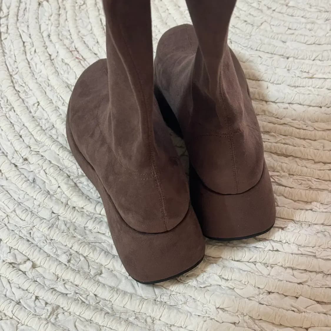 스웨이드 브라운 롱부츠 통굽 230 상품이미지4