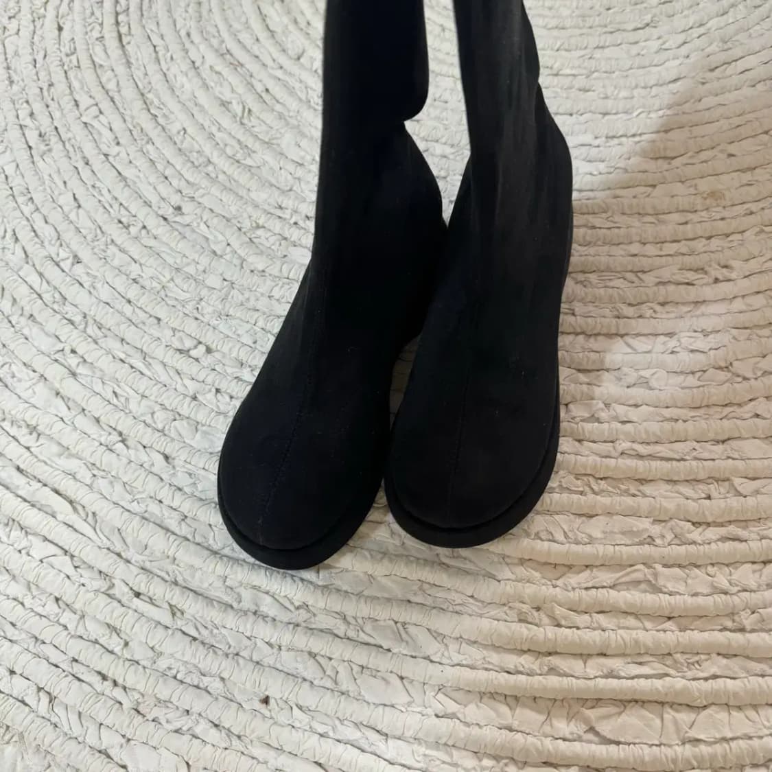 블랙 스웨이드 롱부츠 통굽235 상품이미지4