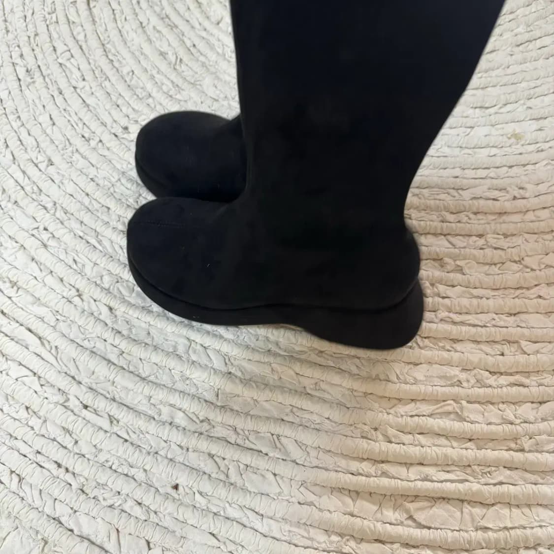 블랙 스웨이드 롱부츠 통굽235 상품이미지5