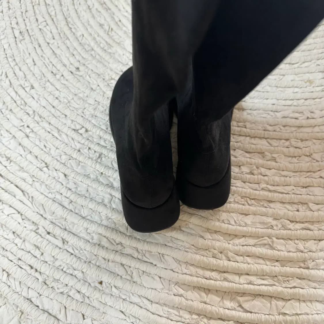 블랙 스웨이드 롱부츠 통굽235 상품이미지6