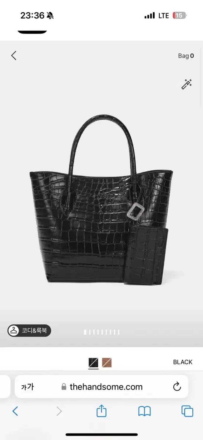 오브제 OBZEE 크로커다일 소가죽 토트백+ 큐빅 카드지갑 디자이너백 상품이미지1